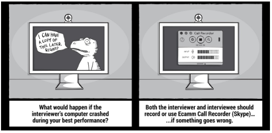 A cartoon recommending recording a meeting