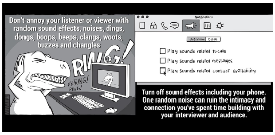 A cartoon illustrating that sound effects can be annoying