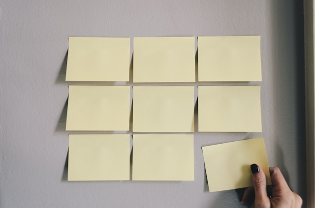 Post-It Notes in a Grid