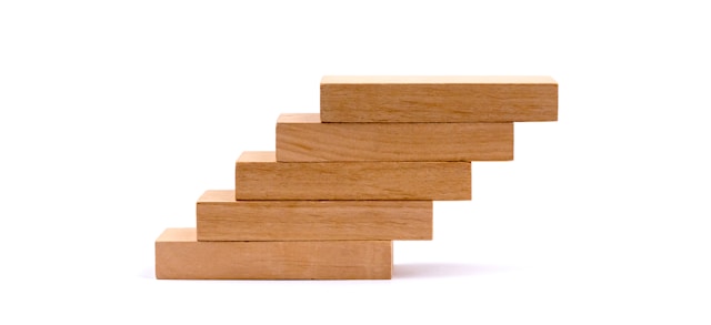 Stair step wood stack